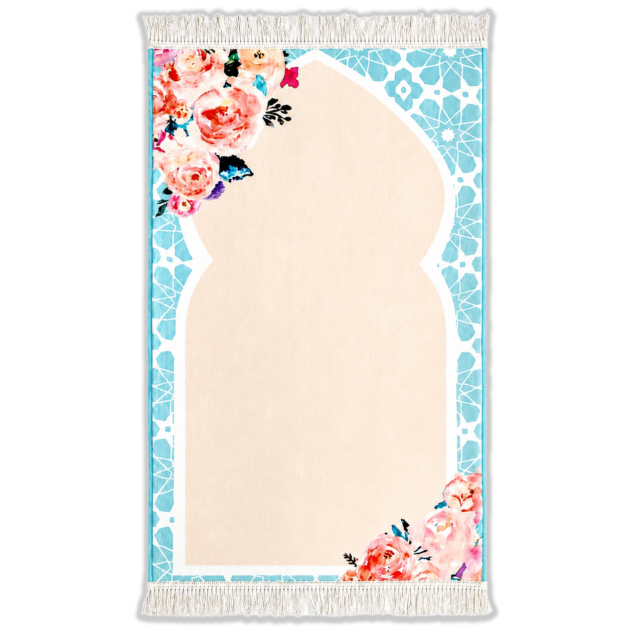 Sajadeh Soft™ Premium Fully Padded Prayer Mat | Mint Bloom
