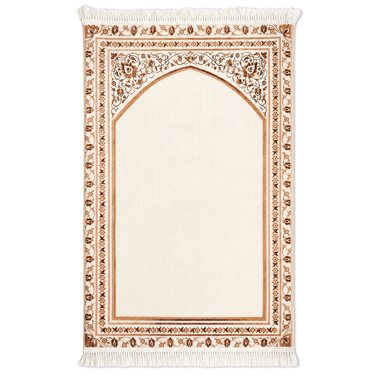 Sajadeh Soft™ Premium Fully Padded Prayer Mat | Ivory Heritage