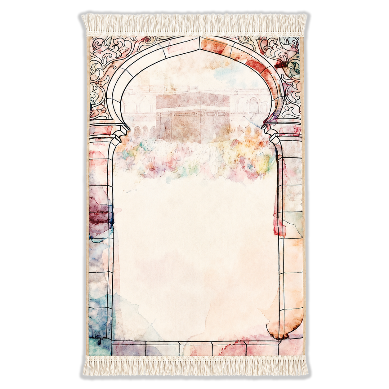 Sajadeh Soft™ Premium Fully Padded Prayer Mat | Pastel Kabba
