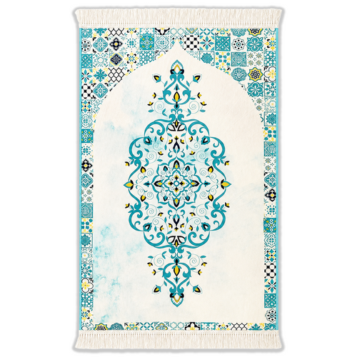 Sajadeh Soft™ Premium Fully Padded Prayer Mat | Moroccan Teal